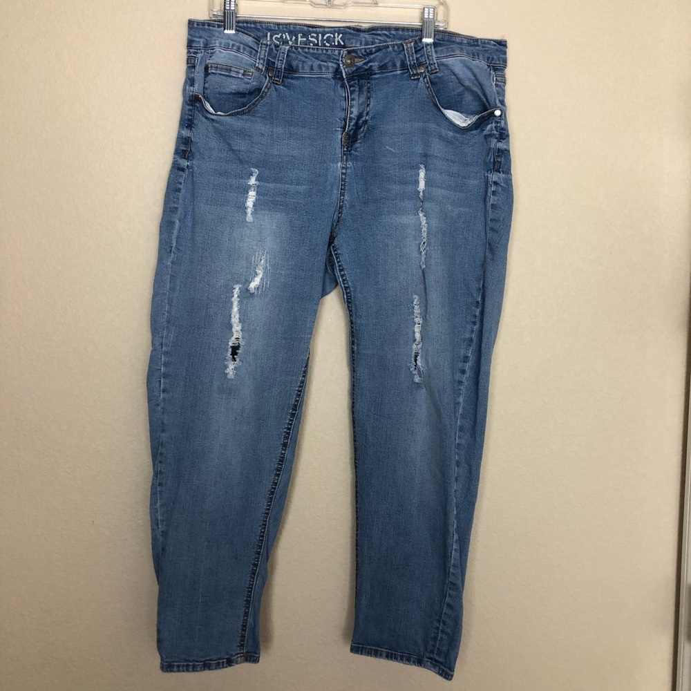 Lovesick light washed distressed jeans